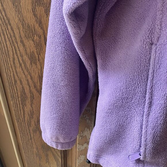 Columbia Sportswear Fleece Women's Sz L Purple Full Zip Logo Gorpcore Mock Neck - Picture 4 of 13
